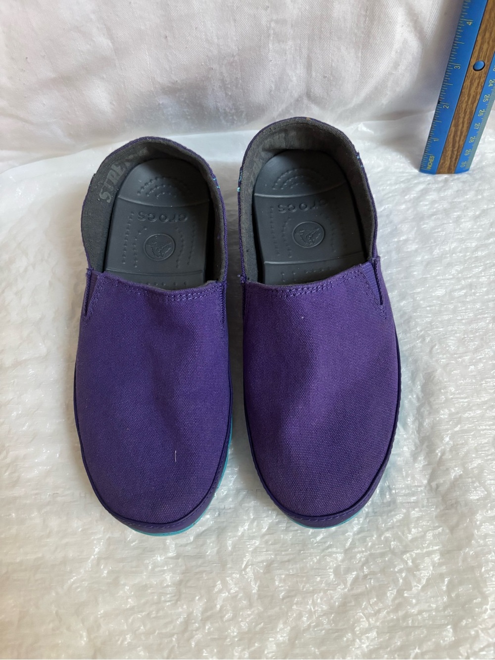 CROCS Men's Purple Canvas Slip-On Loafers